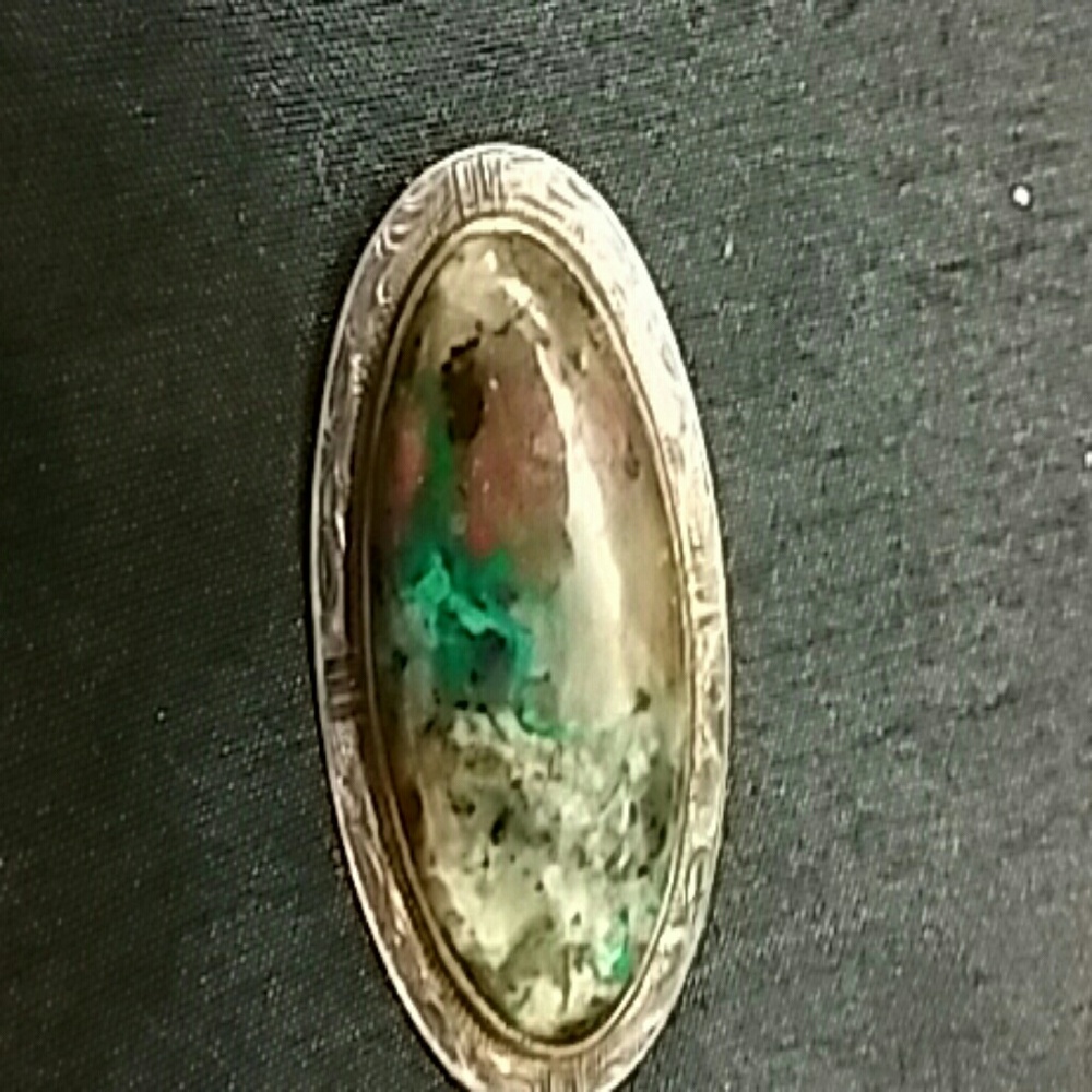 Vintage faux marble brooch